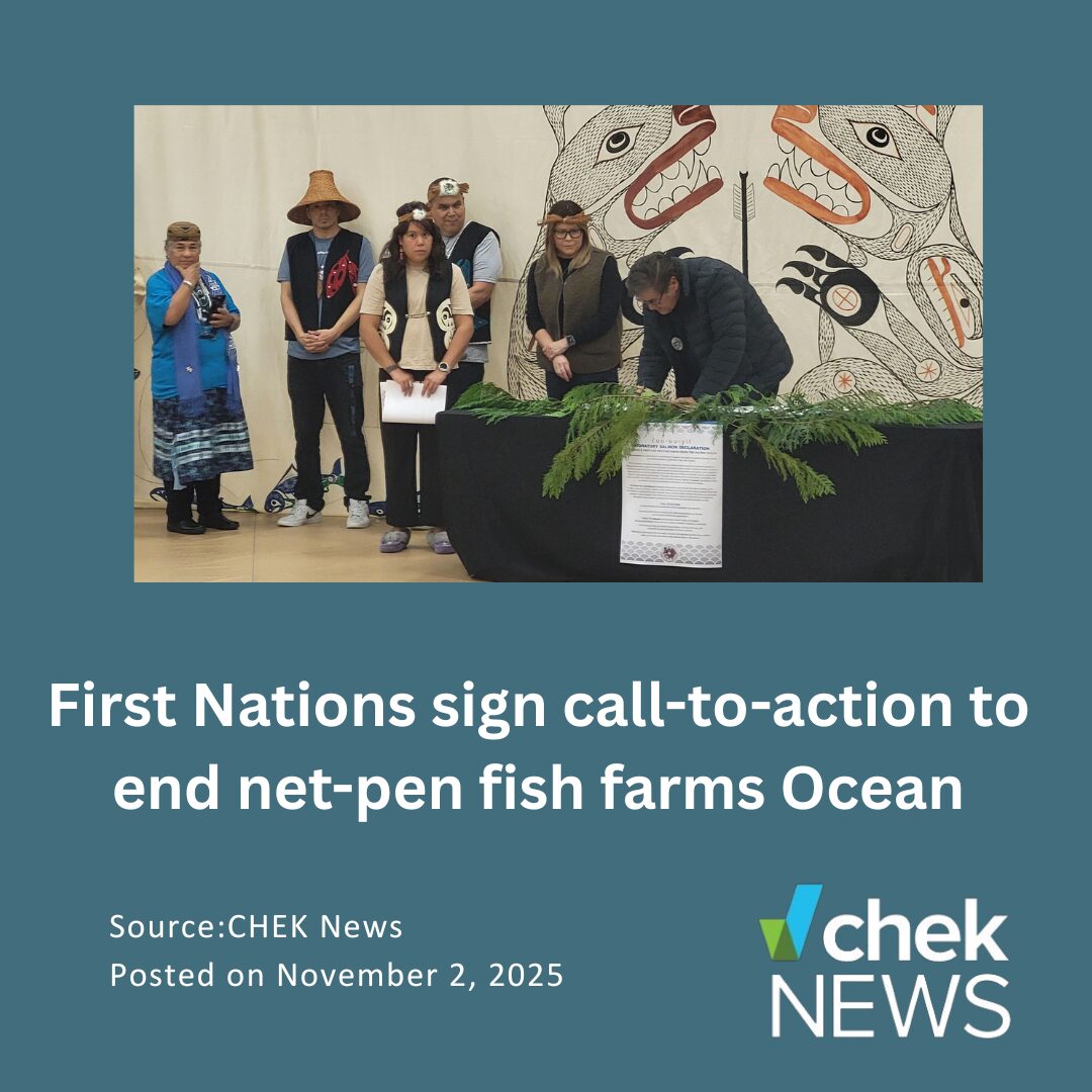 First Nations gather to sign call to action on salmon farms